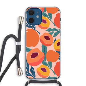Perzik: iPhone 12 Transparant Hoesje met koord