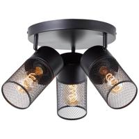 Brilliant Zwarte plafondlampKamolo 3x E27 - 99725/76