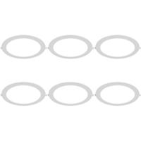 LED Downlight Inbouwspot 6 Stuks - Brinton Thin - 18W 1760lm 120° Bundelhoek - Helder/Koud Wit 6500K - IP40 - Rond - Wit - Ø229mm Buitenmaat - Ø205mm Zaagmaat