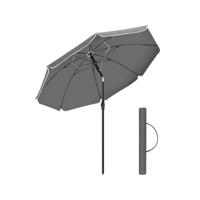 Strandparasol met UPF 50+ UV-bescherming, Grijs / Ø 160 cm