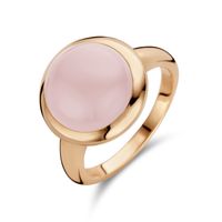 Ring Ronde steen 11,5 mm rosegoud-kwarts 6.64 ct roze