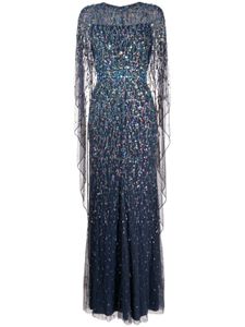 Jenny Packham robe longue Delphine à sequins - Bleu