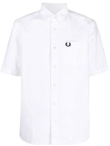 Fred Perry chemise en coton à manches courtes - Blanc