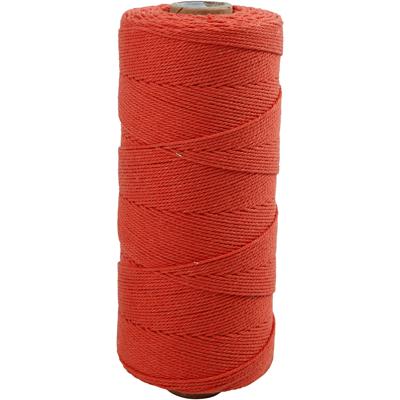 Creativ Company Macramé koord, l: 315 m, dikte 1 mm, dunne kwaliteit 12/12, oranje, 220 gr/ 1 bol