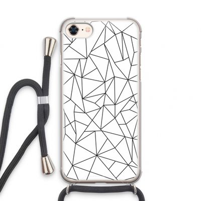 Geometrische lijnen zwart: iPhone 7 Transparant Hoesje met koord