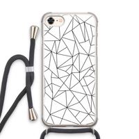 Geometrische lijnen zwart: iPhone 7 Transparant Hoesje met koord
