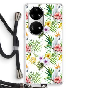 Gele kuif: Huawei P50 Pro Transparant Hoesje met koord