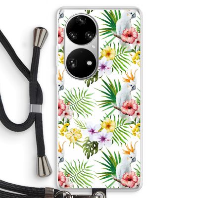Gele kuif: Huawei P50 Pro Transparant Hoesje met koord