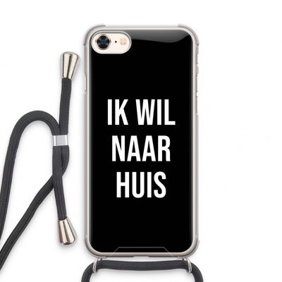 Ik wil naar huis - Zwart: iPhone 8 Transparant Hoesje met koord