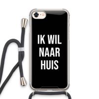 Ik wil naar huis - Zwart: iPhone 8 Transparant Hoesje met koord Ik wil naar huis - Zwart: iPhone 8 Transparant Hoesje met koord