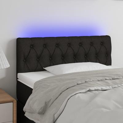 Hoofdbord LED 100x7x78/88 cm stof zwart