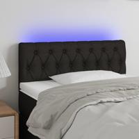 Hoofdbord LED 100x7x78/88 cm stof zwart