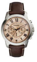 Horlogeband Fossil FS5152 Leder Bruin 22mm