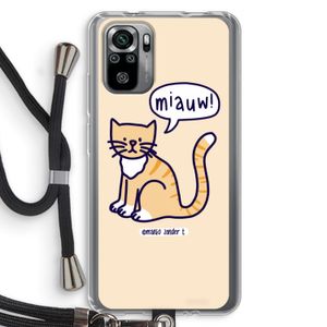 Miauw: Xiaomi Redmi Note 10S Transparant Hoesje met koord