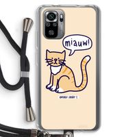 Miauw: Xiaomi Redmi Note 10S Transparant Hoesje met koord
