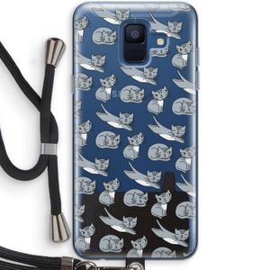 Poezen: Samsung Galaxy A6 (2018) Transparant Hoesje met koord