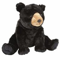 Ravensden pluche knuffeldier Beer - zwart - 30 cm - teddyberen