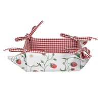 HAES DECO - Broodmand - 35x35x8 cm - 100% Katoen - Wild Strawberries