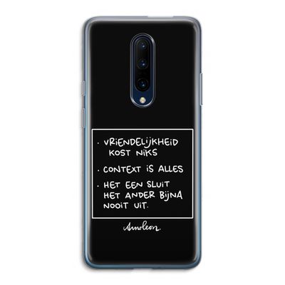 Mijn Motto's: OnePlus 7 Pro Transparant Hoesje