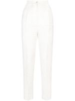 Dolce & Gabbana pantalon à fleurs en brocart - Blanc