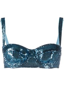 Dolce & Gabbana soutien-gorge brodé de sequins - Bleu