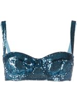 Dolce & Gabbana soutien-gorge brodé de sequins - Bleu - thumbnail