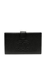 CHANEL Pre-Owned portefeuille pliant à coutures logo (2002) - Noir - thumbnail