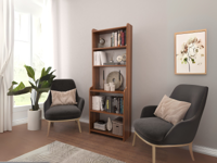 Boekenkast EDNA 4 legplanken walnoot