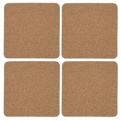 Cook Concept Onderzetter - 4x - kurk - vierkant - D19 cm - voor pannen - hittebestendig