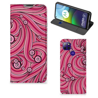 Motorola Moto G9 Power Bookcase Swirl Pink - thumbnail