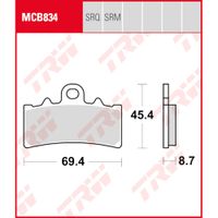 TRW Remblokken, en remschoenen voor de moto, MCB834SRM Sinter maxi scooter - thumbnail
