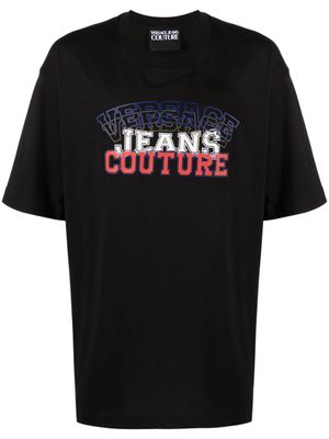 Versace Jeans Couture t-shirt en coton à logo floqué - Noir