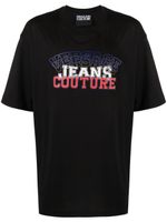 Versace Jeans Couture t-shirt en coton à logo floqué - Noir - thumbnail