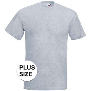 Grote maten basic licht grijs t-shirts voor heren 5XL (50/62)  -