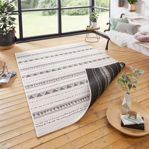 Dubbelzijdig Vloerkleed Bahamas Crème - 200x290cm - Zwart Bohemian Vloerkleed - 123vloerkleed.nl