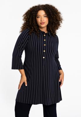 Yoek Polo wide bottom PINSTRIPE | Blauw | Maat 58/60