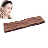 Handgemaakte Velvet pruik haarband pruik vaste hoofdband (bruin)