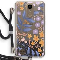 Flowers with blue leaves: LG K10 (2017) Transparant Hoesje met koord