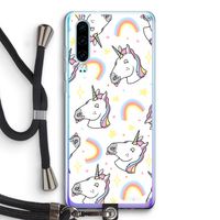 Rainbow Unicorn: Huawei P30 Transparant Hoesje met koord