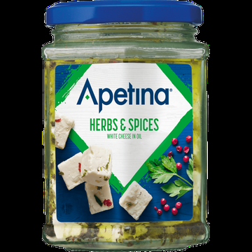 Apetina Herbs & Spices White Cheese in Oil 265 g bij Jumbo