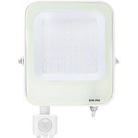 LED Bouwlamp 50W met Bewegingssensor - IP65 Waterdicht - 6500K Helder Wit