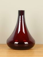 Glazen flesvaas rood/bruin, 26 cm