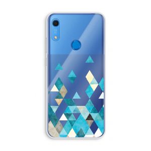 Gekleurde driehoekjes blauw: Huawei Y6s Transparant Hoesje