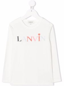 Lanvin Enfant t-shirt à logo imprimé - Blanc