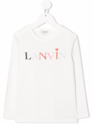 Lanvin Enfant t-shirt à logo imprimé - Blanc
