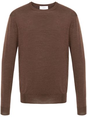 Lardini pull en laine mélangée à col rond - Marron