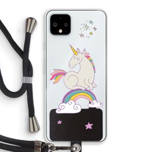 Regenboog eenhoorn: Pixel 4 XL Transparant Hoesje met koord