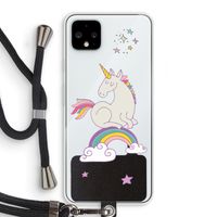 Regenboog eenhoorn: Pixel 4 XL Transparant Hoesje met koord