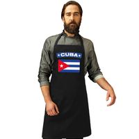 Cubaanse vlag keukenschort/ barbecueschort zwart heren en dames   -