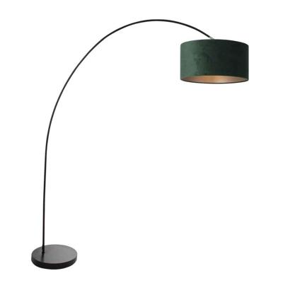 Steinhauer BooglampSolva zwart met groene kap - 3899ZW